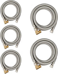 5 Pack Foskan 6FT Stainless Steel Dishwasher Hose With 3/8" Comp x 3/8" MIP 90° Elbow,Flexible Water Line Connector for Standard Dishwashers （6FT）