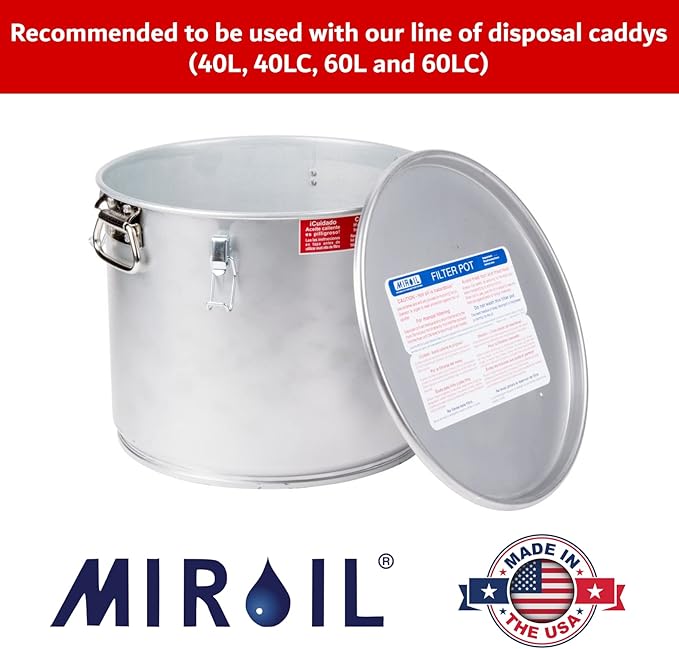 MirOil B5FS Fryer Oil Filter Bag & Frame Combo, Extends Life, Polish Hot & Cold Cooking Oil for Filtration for Deep Fryers, Fits on Top of Fryer Filter Pot, Pails & Storage Containers for Food Service