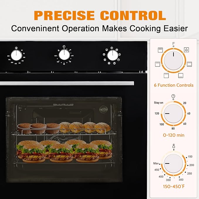 Stainless Steel Toaster Oven, Large Capacity 70L with 3D Heating, Air Fryer Oven Combo for Countertop & Built-in Use,Multi-Function Cooking Modes, Triple-Insulated Glass Door & Easy-Clean Interior