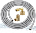 Dishwasher Installation Kit, 10FT Supply Line with 3/8 Inch Compression Ends, 3/8 Inch MIP Elbow and 3/4 Inch FHT Elbow, Braided Stainless Steel Dishwasher Connectors, 41060
