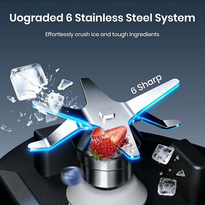 Blenders for kitchen, 1800W Smoothie Blender, Professional High Speed Countertop Blender with Stainless Steel Blades, 68-oz. Pitcher Ice Crushing & Frozen Fruit, BPA Free, Silver