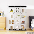 Frameless Glass Display Cabinet, Curio Cabinet Display Case with Locks and Hinged Doors, Quick-Install Floor Standing Large Showcase Display Shelf for Collectibles, Legos, Figures, Plants