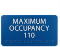 ALPHA DOG ADA SIGNS Custom Maximum Occupancy Sign 4x8 Inch - Personalized Room Capacity Limit Sign with Grade 2 Braille - ADA Compliant Business Signage - Made in USA - Blue