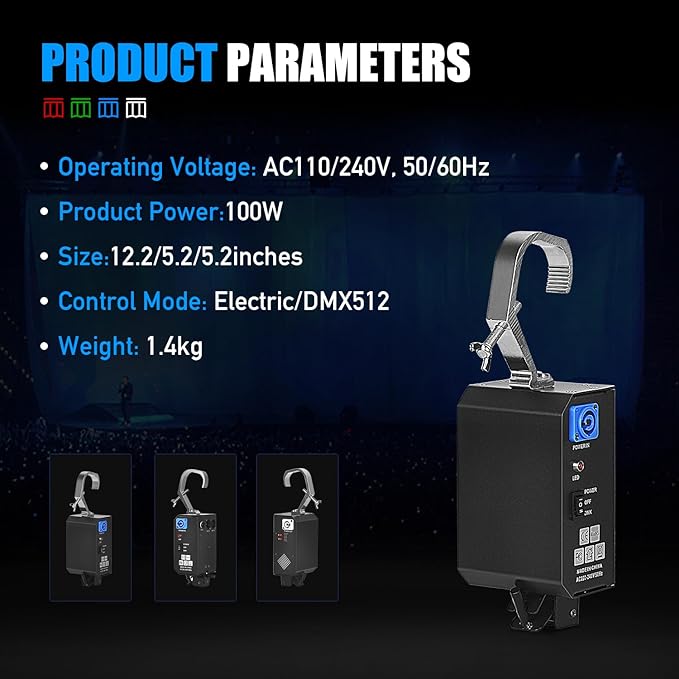 MOKA SFX DMX Power Drop Machine Stage Curtain Control System Hook Stage Screen Concert Curtain Kabuki Drop 6PCS/Lot