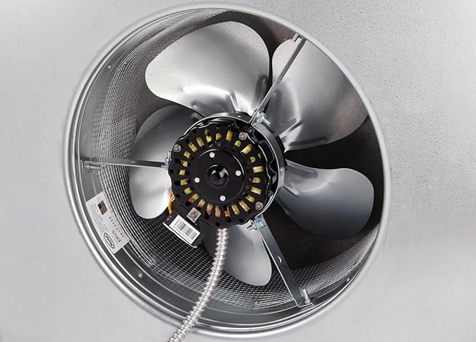Master Flow GAF 1500 CFM Weathered Wood Power Roof Mount Attic Fan with Thermostat: Energy Efficient and Comfortable Home Solutions| Equipped with Animal Protection and a very Durable Construction