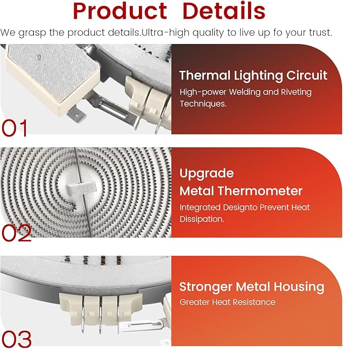 𝟮𝟬𝟮𝟲 𝙐𝙥𝙜𝙧𝙖𝙙𝙚𝙙 WB30T10133 (9inch) Range Dual Radiant Surface Element by puxyblue Fit for G.E Hot-point Electric Stove Replace PS2321567 AP4345739 1474218 EAP2321567