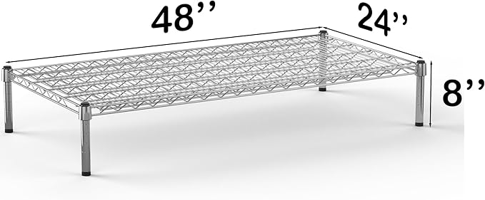 24''W x 48''L x 8''H Chrome Plated Wire Dunnage Rack | Off The Floor Storage