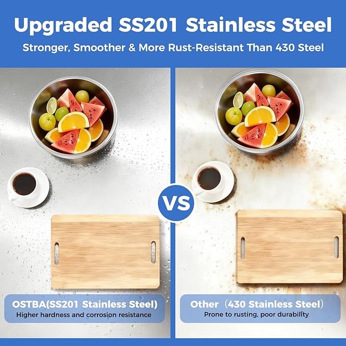 OSTBA Stainless Steel Table for Prep & Work 24x30 Inches, NSF Metal Commercial Heavy Duty Table with Adjustable Undershelf and Adjustable Foot for Restaurant Kitchen Home and Hotel