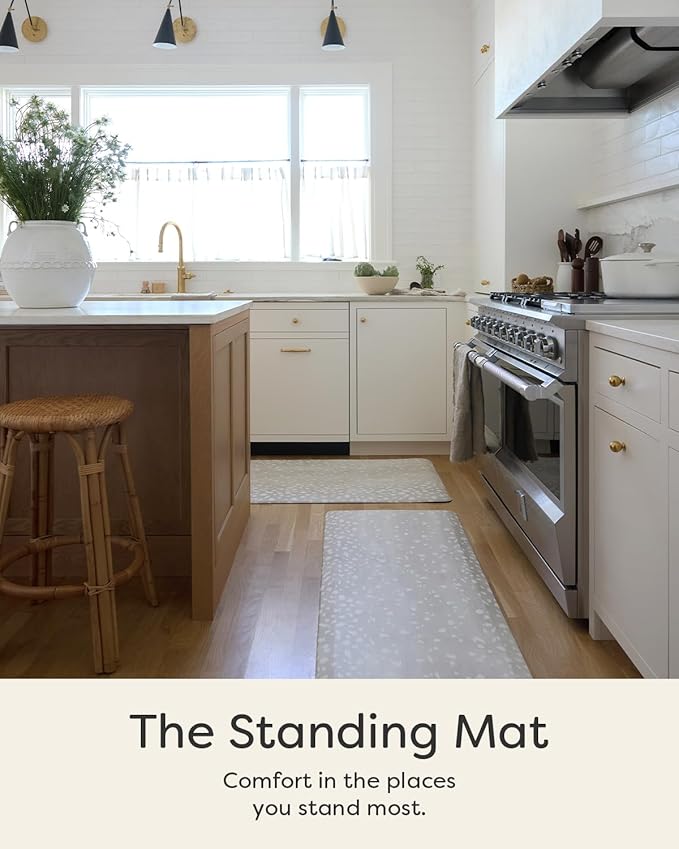 House of Noa Nama Standing Mat – Anti-Fatigue Cushioned Kitchen Mats for Floor | Ergonomic Bounce-Back Foam Kitchen Mats | Anti-Fatigue Mats for Kitchen & Standing | Fawn Shea | 22"x36"