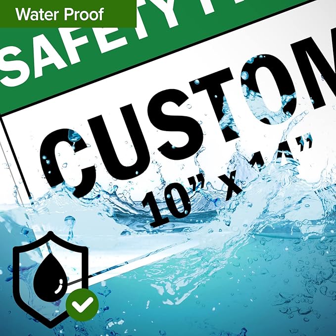 Custom Safety First Sign, Ansi Sign, Osha Compliant, 10x14 Inches, Rust Free .040 Aluminum, Fade Resistant, Made in USA by My Sign Center