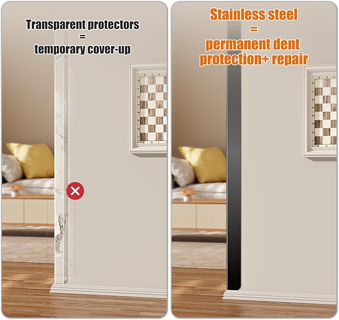 0.5x0.5x48 Inches 304 Stainless Steel Wall Corner Guards (10-Pack) Heavy Duty Rounded Corner Protector, Smooth Folded Edge Design for Wall Protection 90° Angle Metal Edge Black Guard