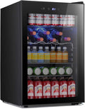 Antarctic Star Beverage Refrigerator -150 Can Mini Fridge for Soda Beer or wine,Small Drink Dispenser, For Office or Bar with Adjustable Removable Shelves，4.5 Cu. Ft. (Black)