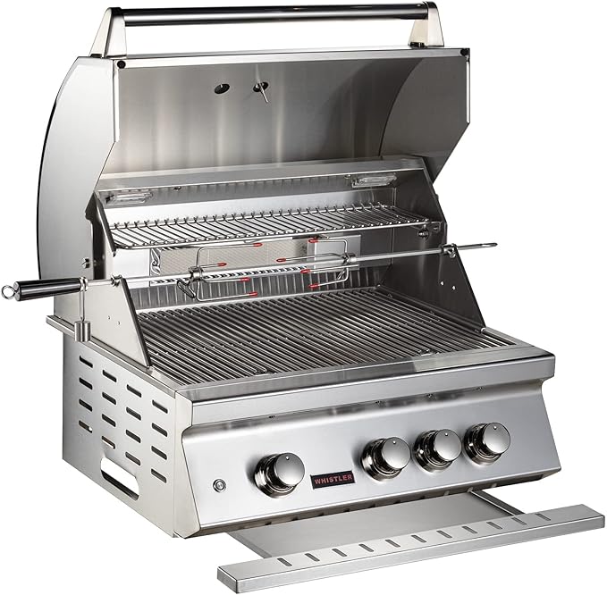 Whistler 28-inch Built-in 3-Burner Natural Gas Grill with Rear Infrared Burner & Grill Lights