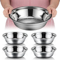 Nuogo 4 Pcs Stainless Steel Mixing Bowls Metal Mixing Bowls Extra Large Basin Salad Basin Deeper Edge Dishwasher Safe Mirror Finish for Home and Commercial, Silver (11 Inch 3.4 Qt)