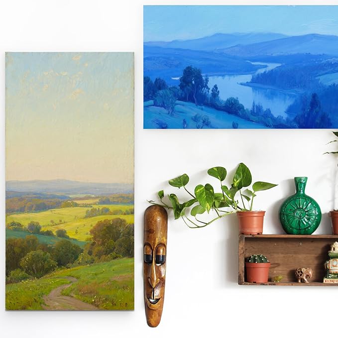 Falling in Art 2 Pack Unfinished Wooden Canvas Panels, 10x20 Gallery Birch Wood Panels Kit, 1 1/2" Deep Art Cradle Boards for Acrylic Painting, Pouring and Burning