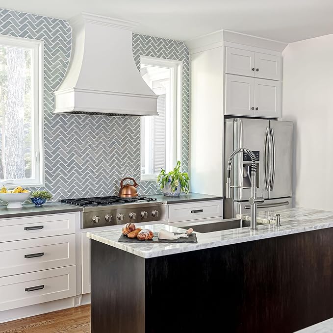 Curved Range Hood (31.5" W x 48" H) – Handcrafted in the USA – Premium Cabinet-Grade Plywood & Maple Veneer – Seamless Fit with TradeWinds Ventilation Units – High-End Kitchen Focal Point