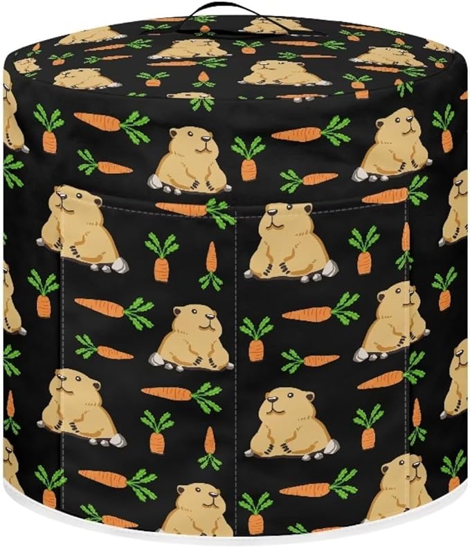 Pressure Cooker Cover for Women,Groundhog Carrot Dust-proof Cover for Rice Cooker Air Fryer Kitchen Appliance Covers with Top Handle and Pocket Home Kitchen Decor Gifts for Friends