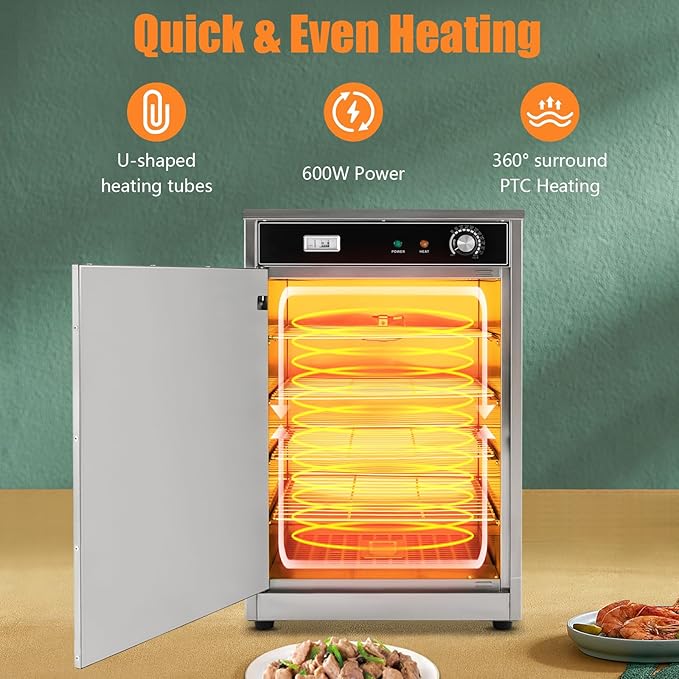 Electric Hot Box Commercial Heated Holding Cabinet 5-Compartment Stainless Steel 110V Hot Box 18.7 * 20.66 * 29.52Inch Food Warmer with Temperature Display Meter (5-Compartment)