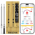 WiFi Sub-1G Wireless Meat Thermometer Unlimited Range 7 NIST Certified Sensors with Ambient Temp 2 Temp Monitoring Ways Digital Smart Base and App for BBQ, Smoker, Grill, Oven (2, black, small)