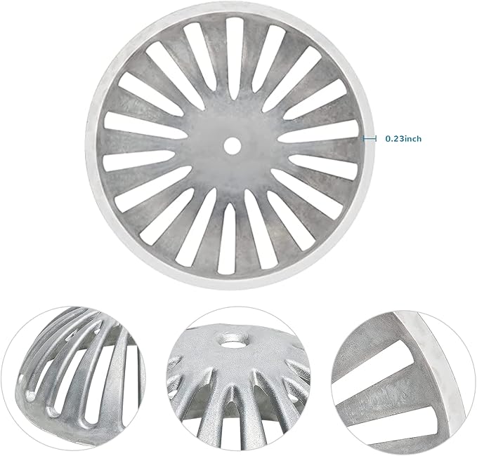 5 Pack Floor Sink Strainer Heavy Duty Aluminum Dome Drain Cover for Kitchen, Bar, Outdoor Garden or Bath 5-1/4" Diameter x 2-1/4"H