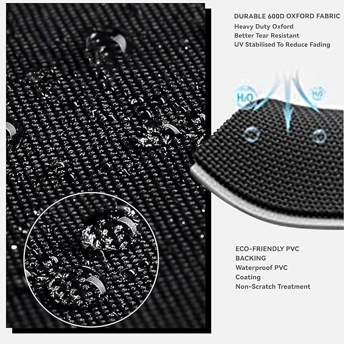 Outdoor Dining Table Cover - Heavy Duty Waterproof Cover for Patio Metal Steel Slat Table, Compatible 72" x 36" Black