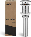 KES Bathroom Sink Drain Without Overflow Vessel Sink Lavatory Vanity Pop Up Drain Stopper Brushed Nickel Finish for 1.6"-1.9" Sink Hole, S2008D-BN