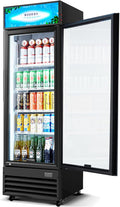 BODEGACOOLER Beverage Refrigerator and Cooler, Commercial Refrigerators with 4 shelves, Commercial Fridge with Soft LED Light. Merchandiser Refrigerators as Black Bar Cooler For Party, 9.0 Cu. Ft