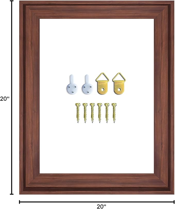 Canvas Floater Frame for 20x20 Canvas Prints Fits 1.25 Inch Deep Canvas Walnut Floating Frame for Modern Wall Art and Gallery Display