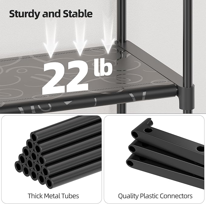 12 Tier Shoe Rack Tall, Metal Shoe Rack Organizer, Large Capacity Holds 34-50 Pairs, Boot Rack Organizer for Entryway, Closet, Garage, Black