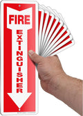 iSYFIX Reflective Fire Extinguisher Aluminum Signs – 10 Pack 4x12 Inch – Laminated for Ultimate UV and Fade Resistance, Indoor and Outdoor, for Business, Schools, Hospitals, Home