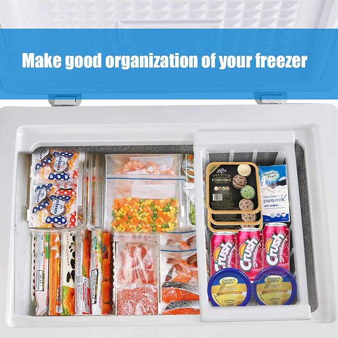 WANAI Chest Freezer 3.5 Cubic Feet Mini Small Deep Freezers with Adjustable Thermostat Top Open Door Freezer Compressor Cooling with Rmovable Storage Basket for Home, Kitchen Office Apartment, Black