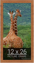 wallsthatspeak 12x26 Light Walnut Rustic Pine Picture Frame for Puzzles Posters Photos or Artwork