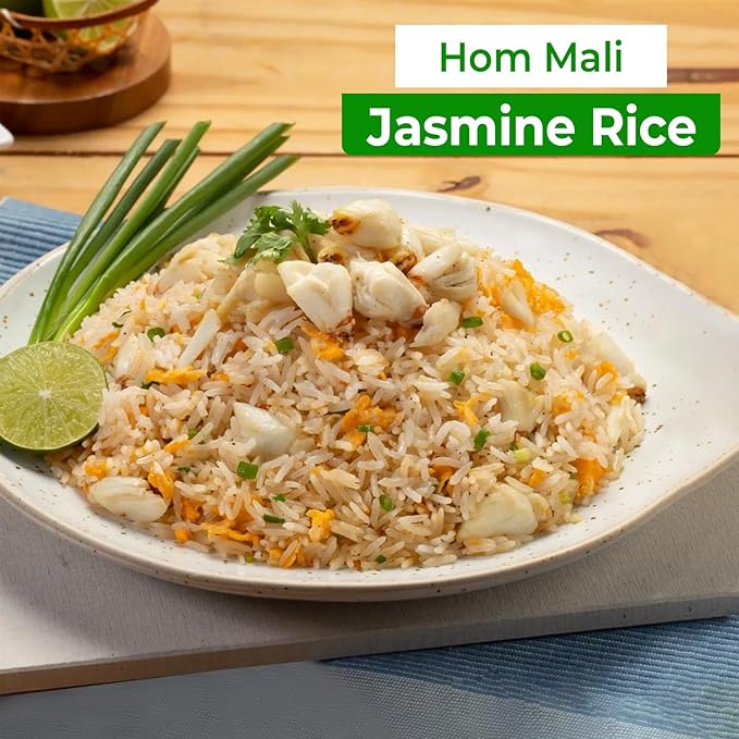 5 Pounds (LBS) Premium Thai Hom Mali Jasmine Rice | Endorsed By Pro Chefs | Four Elephants Brand | DIY Friendly Cooking Instructions Packaging
