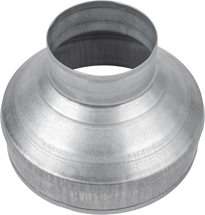 8" to 4" Inch Duct Pipe Adapter - Galvanized Steel HVAC Ducting Reducer for Ventilation - PVC Pipe, Hose Coupler - Heavy Duty Exhaust, Air Conditioner Fittings - Vent Flange Connector