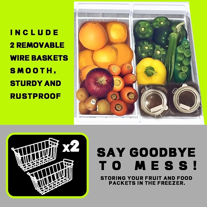 Chest Deep Freezer with 2 Hanging Baskets Electronic Control to 1℉Top Open Door Open Freezer Energy Saving Quiet Operation Perfect for Dorm, Garage and RVS, White