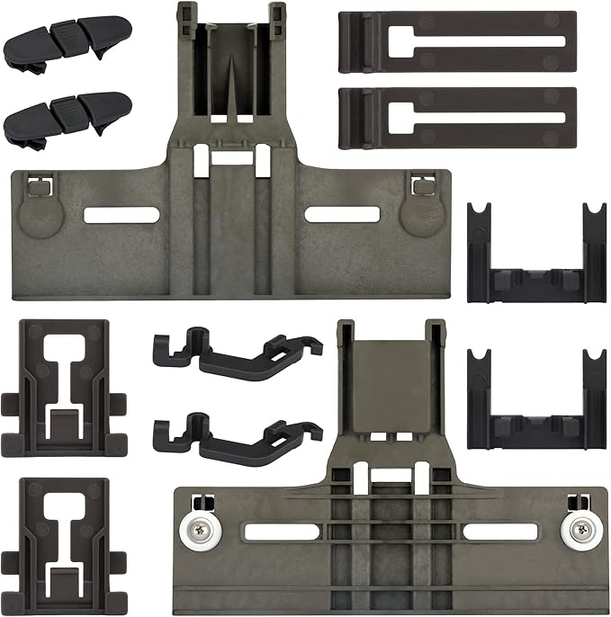 12pcs UPGRADED W10350376 W10350374 Dishwasher Top Rack Adjuster Parts with W10195840 & W10195839 & W10250160 & W10508950 & W10082853 Upper Parts Replacement for Whirlpool Kenmore KitchenAid Dishwasher