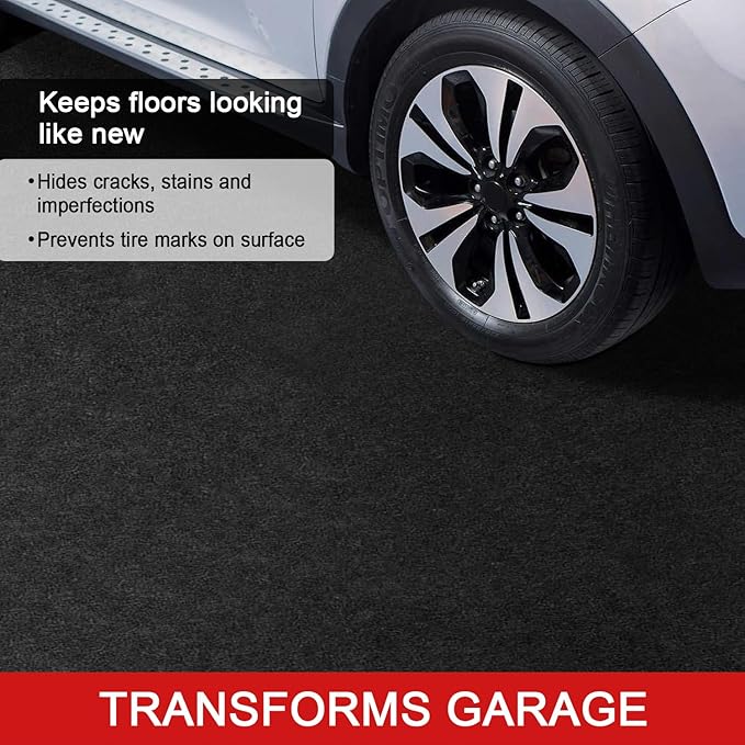 Extra-Large Garage Mat 22' x 8'10" - Durable Oil Mat for Garage Mats for Floor Under Car, Washable Garage Rug, Absorbent Floor Mats with Waterproof Liner, Garage Carpet, Oil Change Mats, Car Rug