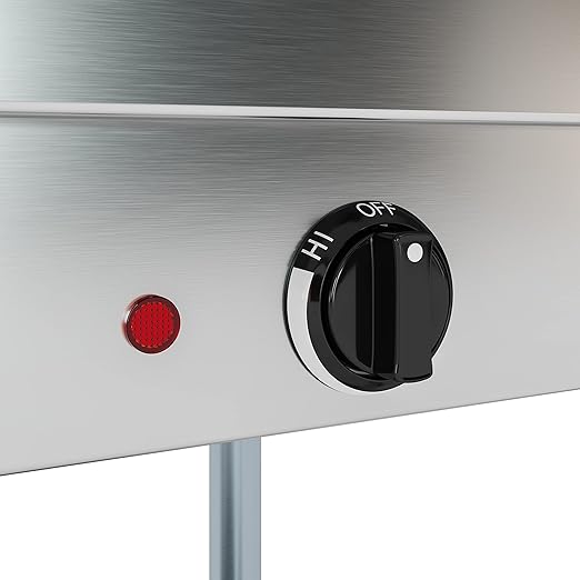 KoolMore 5-Pan Open Well Commercial Electric Stainless Steel Steam Table Food Warmer for Buffets with Undershelf, Warming Control Knobs, and Front Serving Area [240V] (KM-OWS-5), Silver