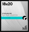Americanflat 18x20 Picture Frame with Polished Plexiglass - Streamline Collection - Thin Border Picture Frame for Wall Display - Hanging Hardware Included - Black