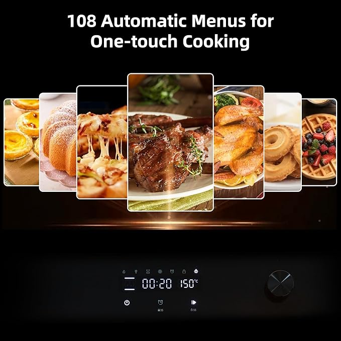 24 Inch Single Wall Oven, Built-in Electric Oven with Convection System & 8 Functions, 2.5 Cu.Ft Capacity, 3000w 240v, Mechanical Knobs Control with Timer