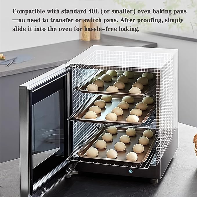 40L Electric Dough Proofer and Fermentation Cabinet - Stainless Steel Proofing Box with Digital Thermostat & Humidity Control for Artisan Bread, Pizza Dough, Pastry Making
