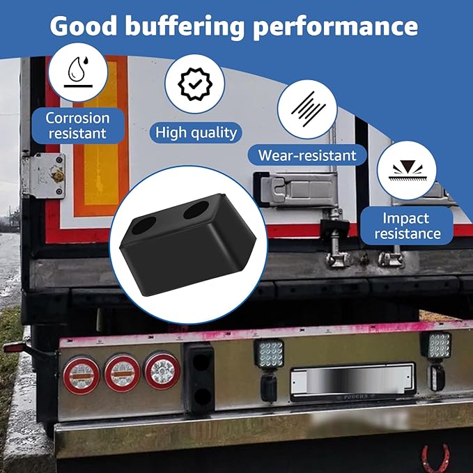 4-Pack Heavy Duty Rubber Bumper Blocks Industrial Dock Buffers – 6x3x3 Perfect for Truck Rear, Chassis, Flatbed Trailers, Reefer, Boat, Marinas & etc （4502-1276）