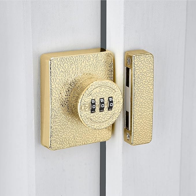 Gold Cabinet Lock,3 Digit Password Keyless,Anti Pry Mechanical Password Lock,Protect Privacy,for Drawer,Cabinets,Locker, Closet,Windows,Sliding Door,Bathroom,and Garden