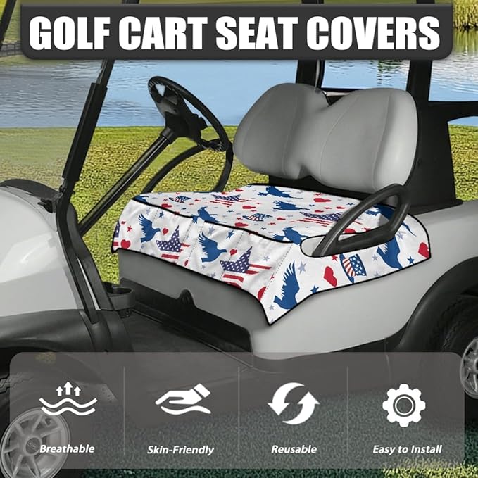 Golf Cart Seat Cushion Cover with Soft Microfiber Surface and Waterproof Layer for Outdoor Golf and Utility Cart Use