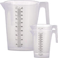 TCP Global 3 Liter (3000ml) Plastic Graduated Measuring and Mixing Pitcher (Pack of 4) - Holds 3 Quarts 0.75 Gallon - Pouring Cup, Measure & Mix Paint, Resin, Epoxy, Kitchen Cooking Baking Ingredients