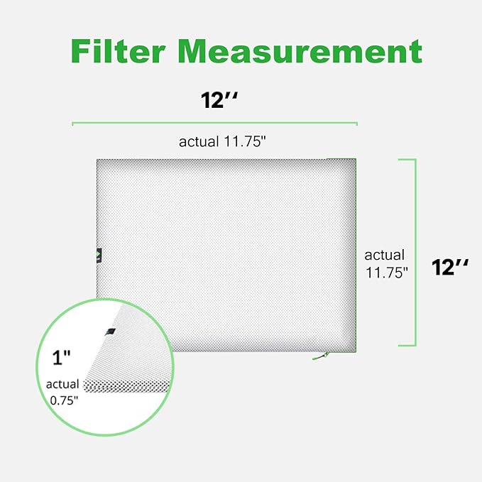 Reair 12x12x1 Air filter, Washable and Reusable Air Filter 12x12x1 for AC HVAC Furnace, MERV 8 Air Filters Machine Washable & Dryer Friendly, AC Furnace Air Filter