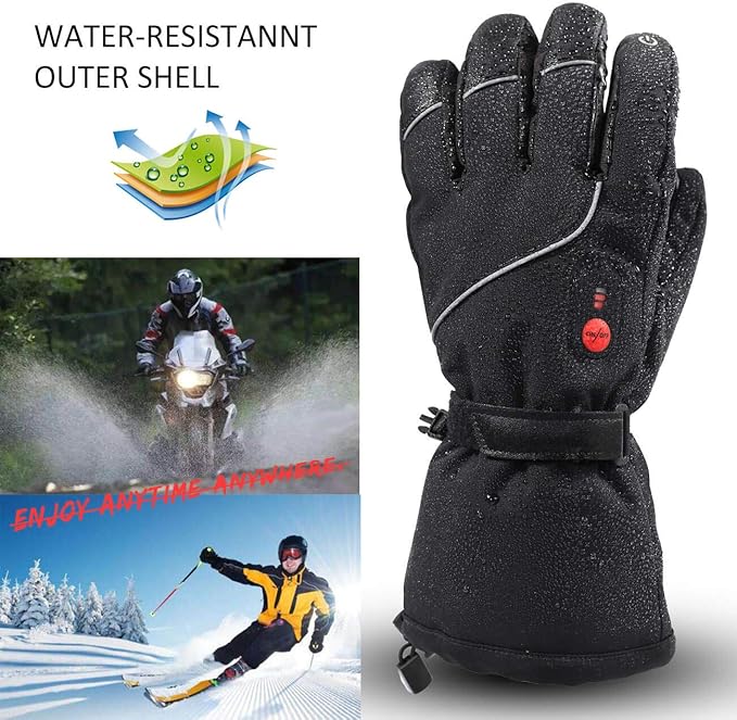 SAVIOR HEAT Heated Gloves, Unisex Rechargeable Battery Powered Electric Heating Glove for Winter Outdoor