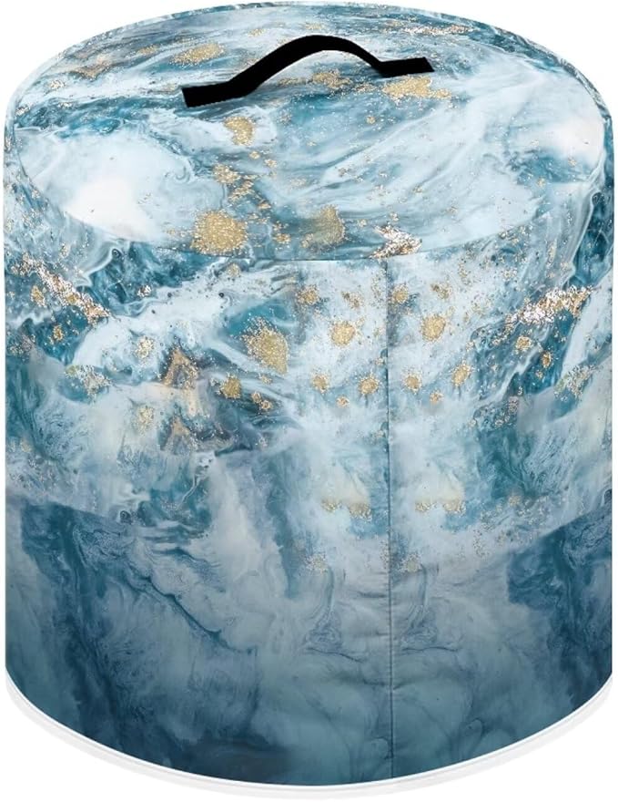 Marble Print Pressure Cooker Cover for Women Dust-proof Cover for Rice Cooker Air Fryer Kitchen Appliance Covers with Top Handle and Pocket Home Kitchen Decor Gifts for Friends