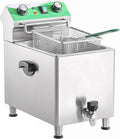 Deep Fryer with Basket and Lid Commercial Fryers with Oil Filtration and Timer 12L/12.7QT Electric Countertop Fryer Stainless Steel Single Tank Fryer for Home and Reastaurant Use 110V 1750W