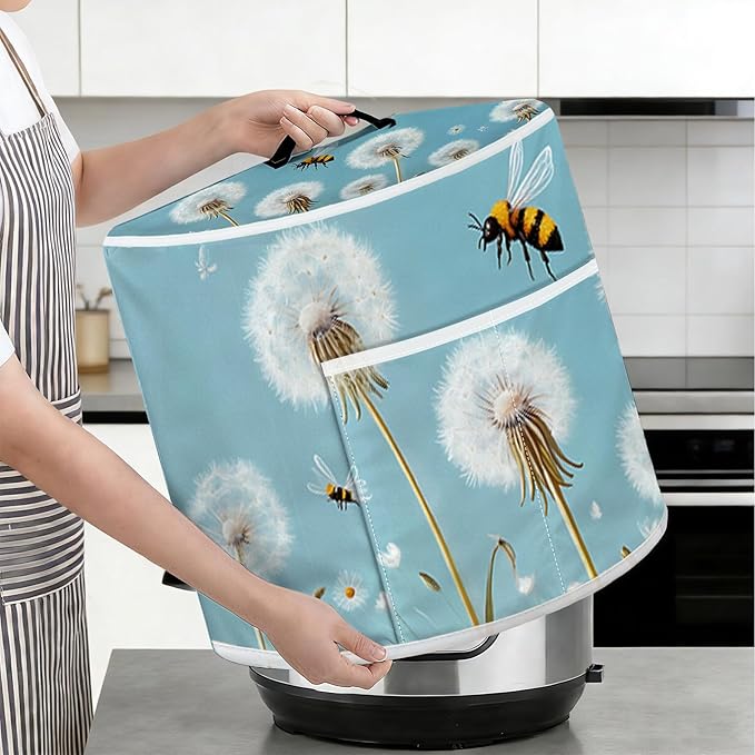 Air Fryer Dust Cover with Top Handle and Storage Bag, Compatible with Rice Cookers, Pressure Cookers, Slow Cookers and Air Fryers, Available in 3-Quart, 6-Quart and 8-Quart Sizes.